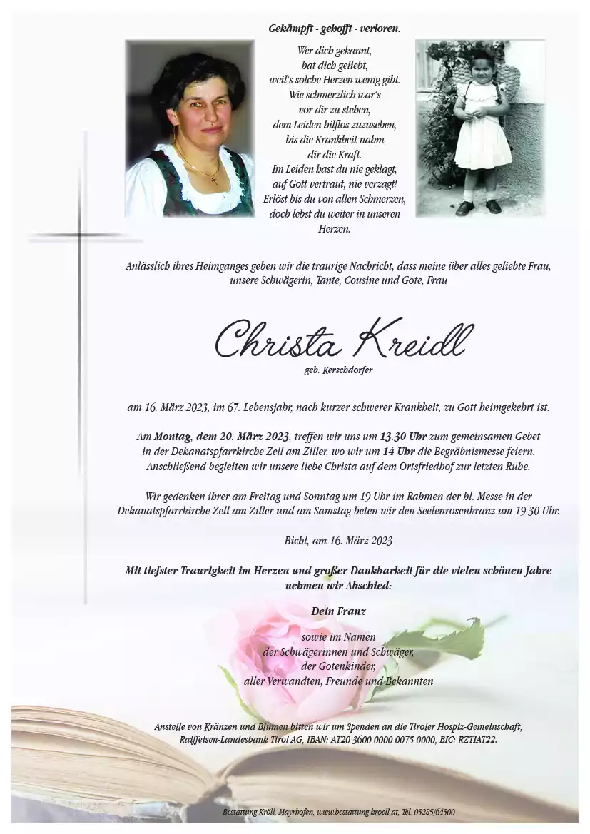 Parte von Christa Kreidl